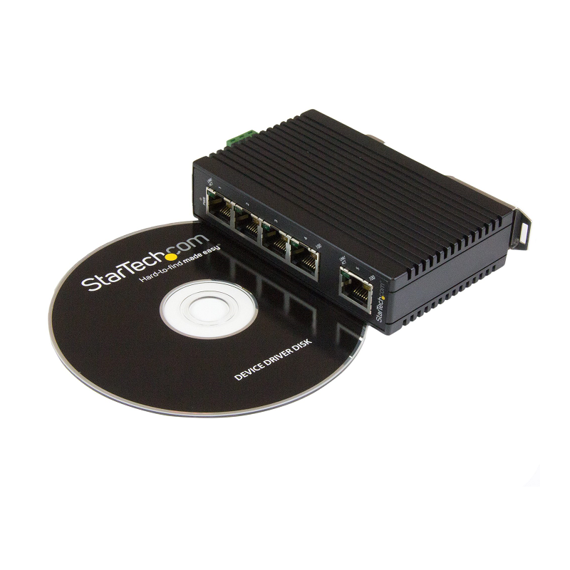 StarTech IES5102 5-Port Industrial Ethernet Switch - DIN Rail Mountable